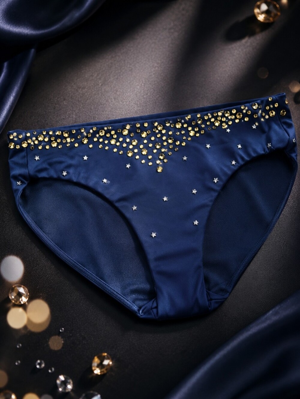 HROINE Youth S Dance Briefs Navy Rhinestone Competition Costume Bottoms